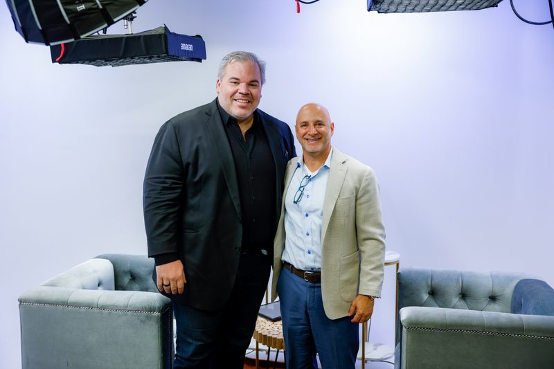 Ryan Harper and Michael Sarner on the set after the taping