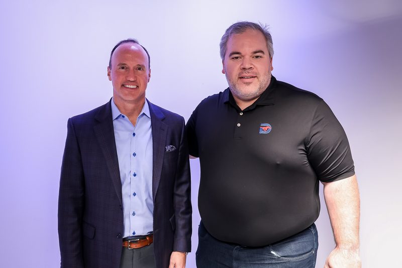 Rob Anderson and Ryan Harper on the set after the taping